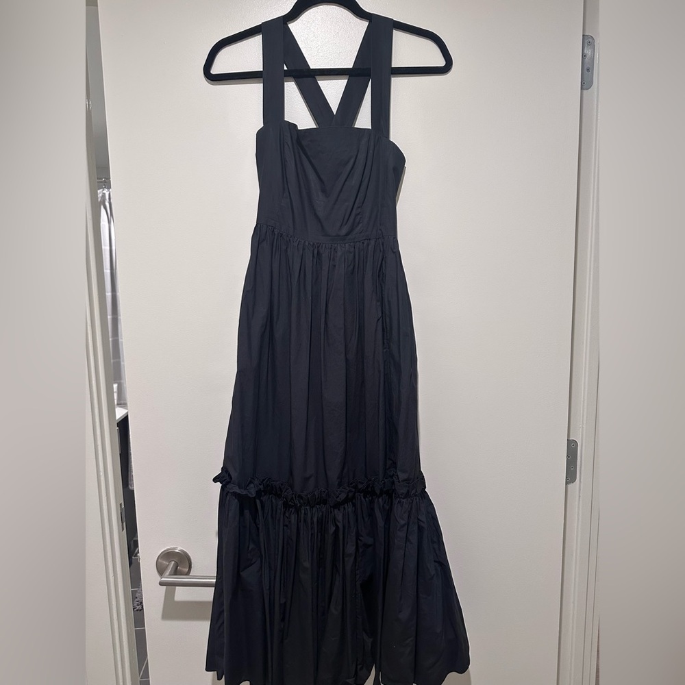 Cara Cara Black Sleeveless Maxi Dress with Cross-Back Straps XS